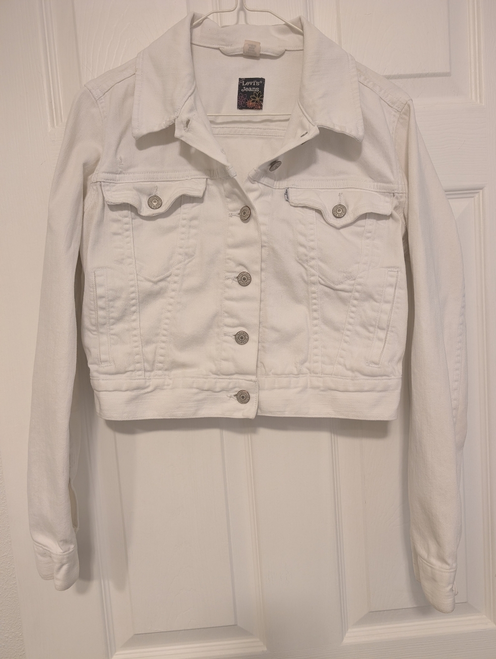 Levi's Distressed  White Women's Denim Trucker Jacket
